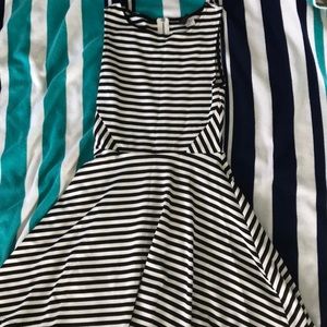 Navy White striped Dress